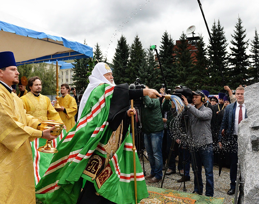 Предстоятель Русской Церкви заложил кафедральный собор в честь Всемилостивого Спаса в Горно-Алтайске